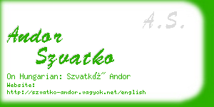 andor szvatko business card